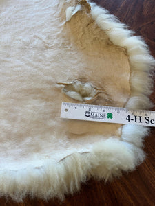 Thick White Polypay Lamb Pelt Washable