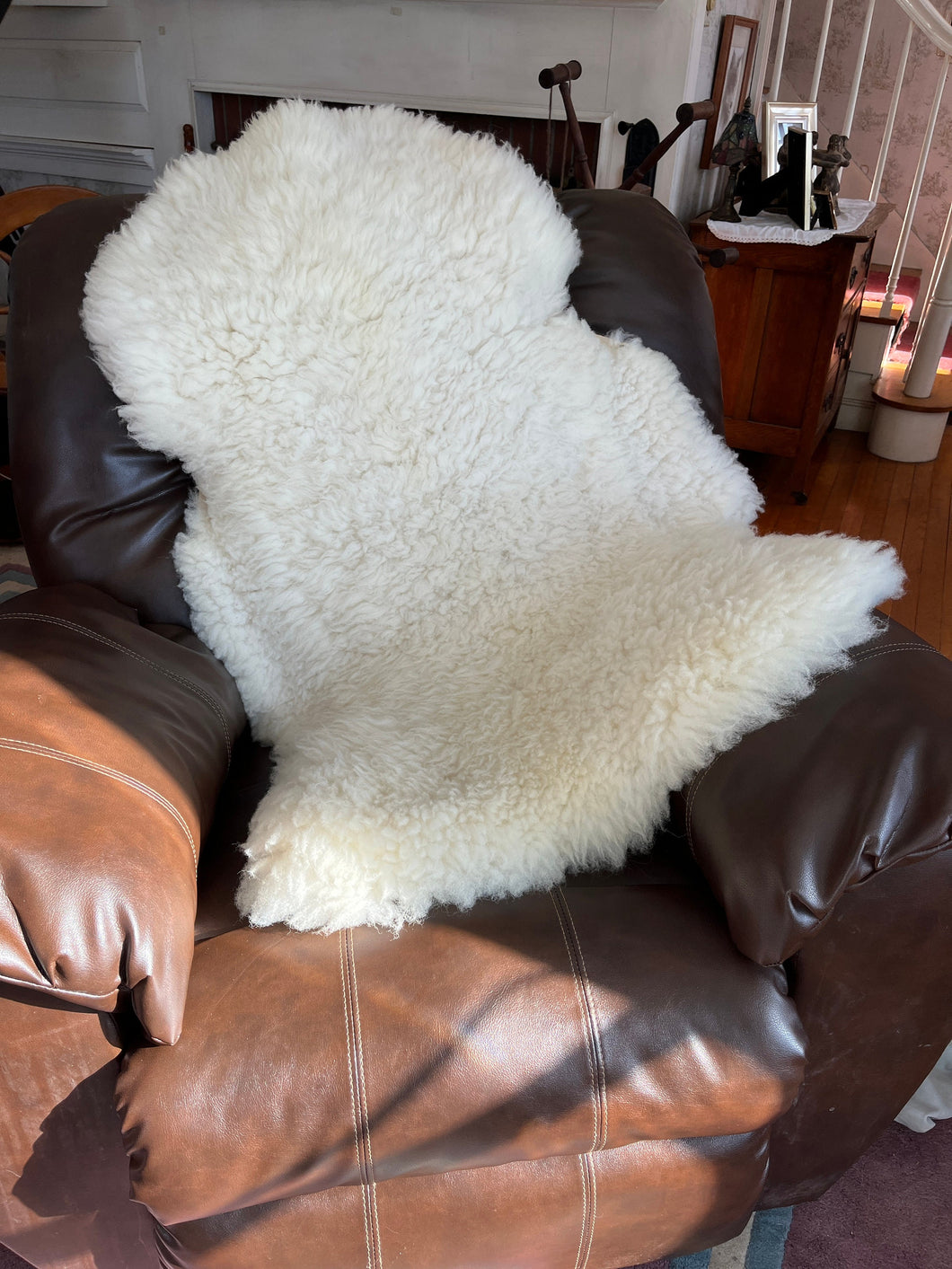 Large Thick White Sheep Pelt - Rockin' Sheep Farm